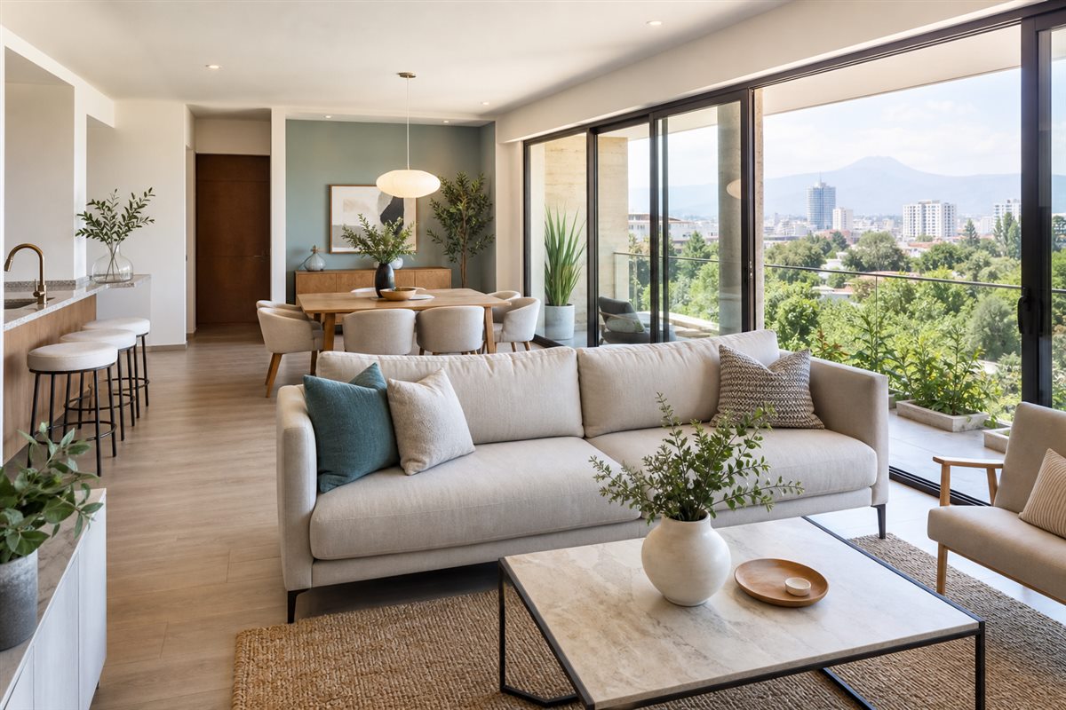 Interior de casa preparada para venta